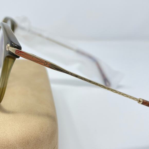 CHLOE 52mm frames Khaki green Mod Rectangle Full Plastic Rim filigree metal arms - Picture 6 of 16